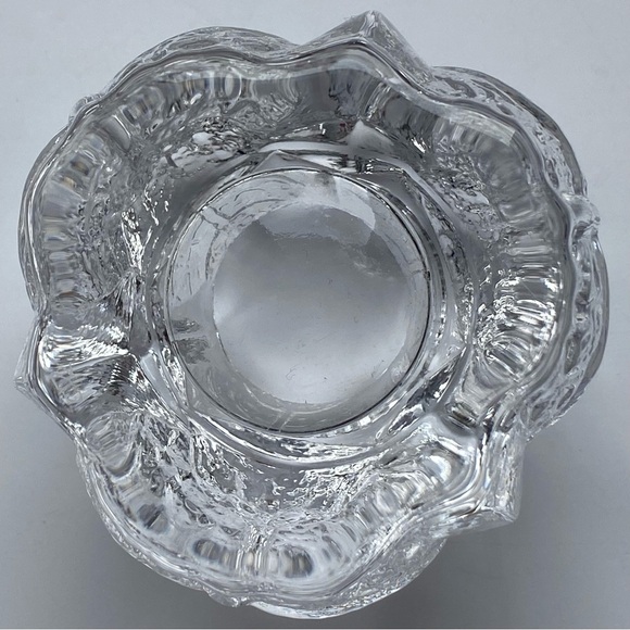Orrefors Sweden Crystal Tri-Leaf Votive Candle Holder  2.25” T X 3.25” Nature - Picture 7 of 16